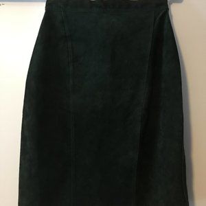 Real Suede Dark Forest Green skirt